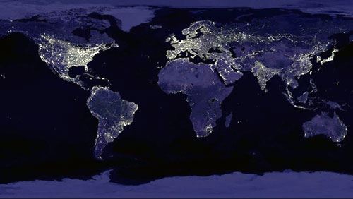 night time map of the world
