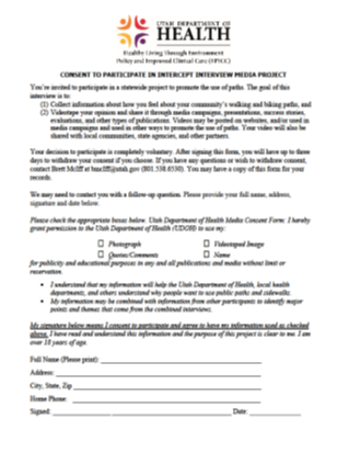 UDOH participation consent form